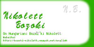 nikolett bozoki business card